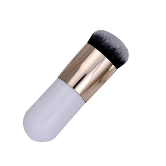 Make-up Kosmetik Pinsel Foundation rund weiss-golden